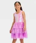 Girls' XL (14) Sleeveless Ombre Sequin Tiered Dress - Cat & Jack Lavender