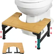Carla Home Bamboo Toilet Stool Foldable And Height With Non Slip Layer For Bathroom Benches & Stools