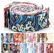 40Pcs Fabric Strips Roll Jelly Fabric Strips for Quilting 6.5x100cm Soft Cotton Quilting Fabric Assorted Quilting Strips Colorful Fabric Strips DIYQuilting Fabric for Quilting Crafting and Sewing