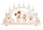 Candle Arches With Snowmen, Electric Illuminated Bxhxt 69 Cmx43 Cmx8 CM New