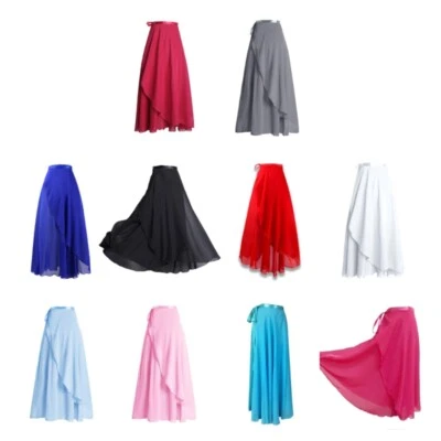 Girls Ballet Wrap Skirts Chiffon Wrap Dance Skirt Women Skate Wrap Scarf Skirt
