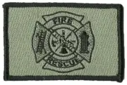 VELCRO® BRAND Fastener Morale HOOK PATCH FD Fire Dept Department Foliage 3x2"