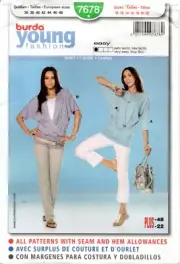 Burda Young Sewing Pattern 7678 Loose Fitting Top Size 10-22