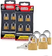 [12PCE] Handy Hardware Padlocks Keyed Alike, Stainless Steel Shackle, Anti Rust and Corrosion, Cut Resistant and Weather Protected, Helps Keep Valuables Safe and Secure(18mm)