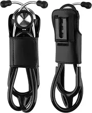 Beautyflier PU Leather Stethoscope Holder with Clip for All Models: Littmann, ADC, MDF, Adscope, Stethoscope Holder Carrier Perfect for Physicians, Nurses, EMT (Black)