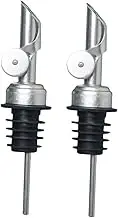 PEPLAYTAL 2Pcs Stainless Steel Wine Pourer Auto Flip Oil Dispenser Spout Convenient Bottle Stopper for Whiskey Vinegar and Seasoning Bottles
