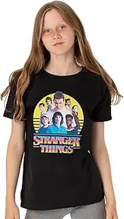 [Stranger Things] T-Shirt Kids Girls Boys Characters Logo Black Outfit Top