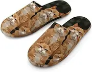 [VFMKT] Women's Fuzzy Scuff Slippers Soft Comfy House Slippers Non-slip Warm Bedroom Slipper Orange Cats Home Shoes for Indoor Outdoor Bedroom, Style, Small