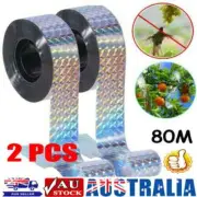2xTwo-Side Reflective Farm Bird Scare ReQTllent TaKC Visual Flash Anti-Bird Tape