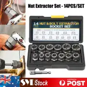 14PCS/SET Impact Bolt & Nut Remover Set Nut Extractor Socket Bolt Remover Tool A