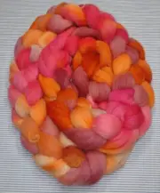Fine Wool Combed Top Roving Spinning Handpainted Dyed Felt USA NWT Autumn Heat
