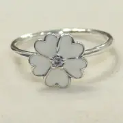 NEW AUTHENTIC PANDORA WHITE PRIMROSE RING 190931EN12 MULTIPLE SZ W SUEDE POUCH