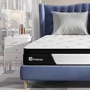 [Avenco] Full Mattress, Medium Firm Hybrid Mattress Full Size, 10in Full Mattresses in a Box with Gel-Infused Memory Foam&Pocketed Springs, Motion Isoaltion, Breathable Knit Fabric, Strong Edge Support