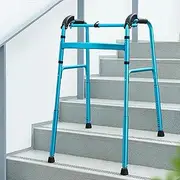 Climbing Stairs Aluminium Folding Walking Frame, Foldable and Adjustable Walking,Frame Stair Lift Aid For Seniors Walker For Elderly Convenience