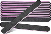 YBVABE Black Nail File 100/180 Grit -10Pack Dual Grit Emery Boards for Perfect Nail Shaping, Salon-Grade Manicure and Pedicure Tool, Durable Acrylic Nail Files - Essential Nail Care