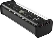 Aswalling 21700 Battery Storage Box 4 Slots DIY Power Bank Box for 21700 Charger Dual USB Output TypeC Input Black