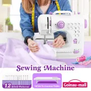 Mini Sewing Machine 12 Stitches Electric Reverse Sewing with Extension Table