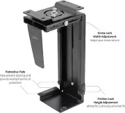 Adjustable Wall or Under Desk CPU PC Computer Case Tower Swivel Mount Holder NEW