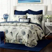 Quilted Queen/King Size Cotton Coverlet Bedspread Set Shell