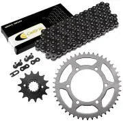 Black Drive Chain And Sprocket Kit for Kawasaki Ninja 250R EX250F 1988-2007