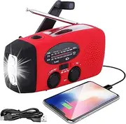 Hand Crank Weather Radio | AM/FM Radio,Portable Solar Survival Radio ? Hand Crank & Type-C Charging Built-in Flashlight Radio for Home, Outdoor, Survival Gear
