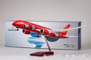 1:130 B787 Red Passanger Plane Panda Pattern Hainan LED Light Airplane Model