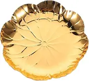 CATIEBYE Cake Pan Vintage Decor Mini Ornaments Table Decoration Plate Coffee Table Tray Fruit Serving Dish Gold Appetizer Dish Salad Serving Tray Sashimi Plates Gold Round Tray Iron Golden