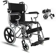 Lightweight Folding Wheelchair, Compact Travel Transit Aid Handbrake Wheelchairs