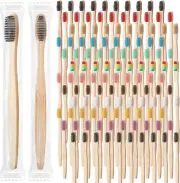 120 Pcs Bamboo Toothbrushes Soft Bristle Toothbrush Wooden 7 Inch Manual for Kid