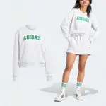 ADIDAS 愛迪達 長袖 COLLEGE GRAPHIC 大學T 長T 女款 灰白 綠 上衣 三葉草 II5612