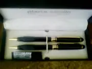 Pierre Cardin Pen & Pencil Set in Case - Black, Mint (circa 1990s)