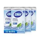 Dial Antibacterial Bar Soap, Spring Water, 32 Bars, 8 Count (Pack of 4)
