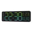 Customizable Wall Clock With Date Temperature Display Nightlight Timers Function