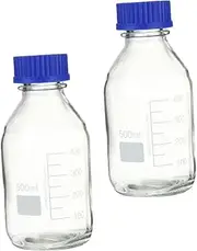 GANAZONO 2Pcs Bottle Transparent Laboratory Sample Sealing Container with Calibration for Accurate Measurements and Lightweight for Chemical Experiments