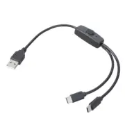 USB C Splitter Cable USB Male to 2 Type C Male Charging Cable with Switches