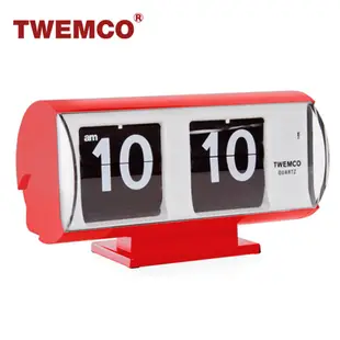 TWEMCO 機械式翻頁鐘 德國機芯 復古半圓形 QT-30T 紅色