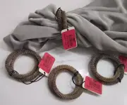 NWT Lot of 4 Pier 1 Imports VTG Bronze Tone Textured Double Ring Napkin Holder