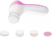 HONITANO 1Pc Electric Face Cleansing Brush with Brush Heads Deep Pore Cleanser for Men Women Portable Gentle Facial Exfoliator for Healthy Radiant Skin Pink