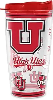Rico Industries NCAA Utah Utes 16 oz Double Walled Insulated Tritan Mayhem Tumbler Cup Keeps Drinks Cold & Hot, USA Made