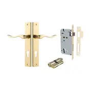 Iver Stirling Door Lever Handle on Rectangular Backplate Entrance Kit Key/Key