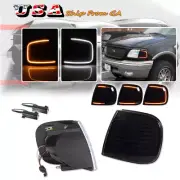 Smoke Front Switchback LED Turn Signal Lights For 1997-2004 Ford F150 Expedition (for: Ford)