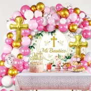 120 Pcs Eucharist Baptism Party Decoration Set - Suitable For Blessing Baptism Party Balloons To Decorate Eucharist Party Needs