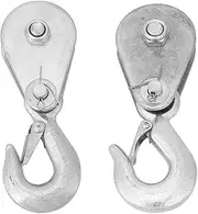 1Pcs High Strength Steel Single Wheel Lifting Rope Pulley Block Pulley Hooks 0.5/1 Tons Load-Bearing Single Wheel Swivel Rollers Universal Kayak Boat Parts Accessories(0.5 tons)