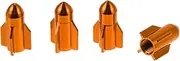 X AUTOHAUX 4 Pcs Decorative Tire Valve Stem Caps Rocket Style 27mm Tyre Valve Dust Covers for Most Cars Truck Orange Aluminum Alloy