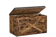 Vasagle Farmhouse Style Storage Bench with Cushion - Rustic Brown