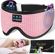 LC-dolida Sleep Headphones, Bluetooth Sleep Mask Sleeping Headphones Wireless Ice Silk Sleep Mask with Bluetooth Headphones 5.2 Bluetooth Eye Mask for Sleeping Music Headset Gifts for Men Women