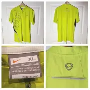 New! Nike Fit Dry Cycling Shirt Mens Sz XL Extra Large 1/4 Zip Yellow