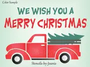 Stencils by Joanie Wish You Merry Christmas Tree Vintage Truck Holiday DIY Signs