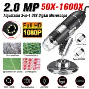 50X- 1600X Digital Microscope 8 LED Endoscope USB Zoom Magnifier Camera Stand AU