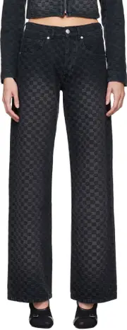jacquard monogram jeans 26,30 Black